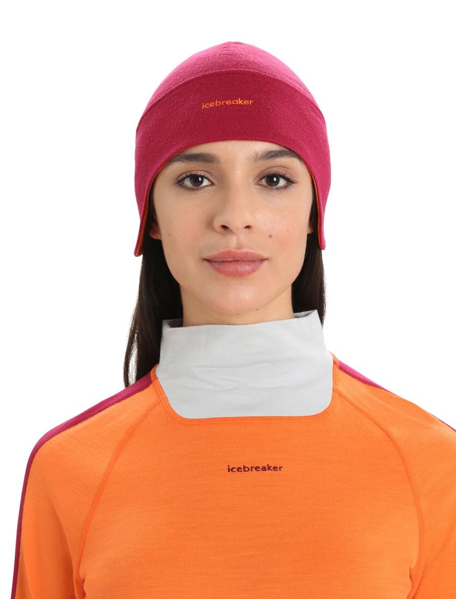 Chapeaux Icebreaker Unisex Merino Quantum Beanie Femme Rose | FR 1471QMAZ